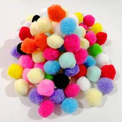 joyMerit 100pcs Soft Lightweight Cat Toys Pompon Balls for Kitten Cats Craft Projects