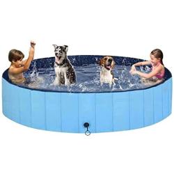 Sibosen Dog Pool for Large Dogs, Foldable Hard Plastic Kiddie Pool Collapsible Pet Bath Tub Swimming Pool for Dogs Kiddy Pets Cats