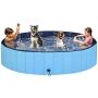 Sibosen Dog Pool for Large Dogs, Foldable Hard Plastic Kiddie Pool Collapsible Pet Bath Tub Swimming Pool for Dogs Kiddy Pets Cats