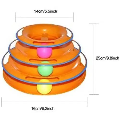 S-D-A Funny Pet Toys Cat Crazy Ball Disk Interactive Amusement Plate Play Disc Trilaminar Turntable Cat Toy S-D-A Funny Pet Toys Cat Crazy Ball Disk Interactive Amusement Plate Play Disc Trilaminar Turntable Cat Toy