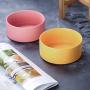 LIONWEI LIONWELI Ceramic Elevated Raised Cat Bowl with Wood Stand No Spill Pet Food Water Feeder Cats Small Dogs