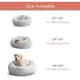 WAYIMPRESS Calming Dog Bed for Small Dog&Cat ,Comfy Self Warming Round Dog Bed with Fluffy Faux Fur for Anti Anxiety and Cozy (20 x 20 Inch, Grey)