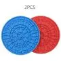 Ximoon 2 Sets Dog Lick Pad, Slow Dispensing Treater Mat with 37 Strong Suctions to Wall, Dog Bath Distraction Device, Peanut Butter Lick Mat for Pet Bathing Grooming and Training (Red + Blue) Ximoon 2 Sets Dog Lick Pad, Slow Dispensing Treater Mat with 37 Strong Suctions to Wall, Dog Bath Distraction Device, Peanut Butter Lick Mat for Pet Bathing Grooming and Training (Red + Blue)