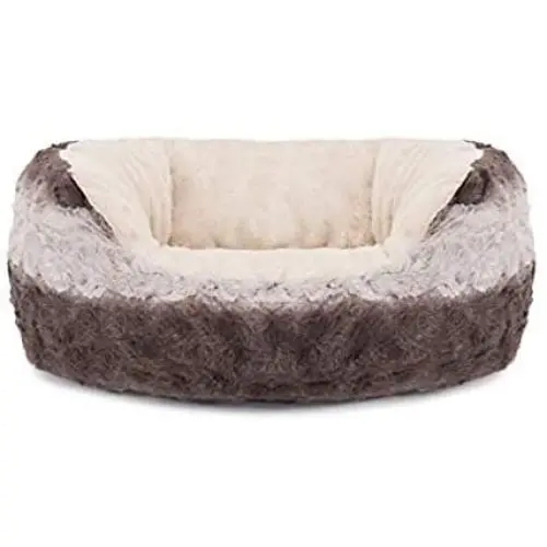 40 Winks Oval Sleepers - Grey & Cream Snuggle Plush 20'' ped bed 40 Winks Oval Sleepers - Grey & Cream Snuggle Plush 20'' ped bed