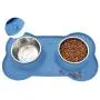 Canple Dog Bowl Stainless Steel Dog Bowls Food Water Pet Feeder with No Spill Non-Skid [Strong Suction Cup] Silicone Mat Waterproof for Pets Small Medium Large Dogs