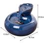 ZZK Cat Kitten Drinking Fountains Ceramic Lotus Shape USB circulating Pumps Automatic Electric Water Dispenser Filtered Water Machine Feed Bowl