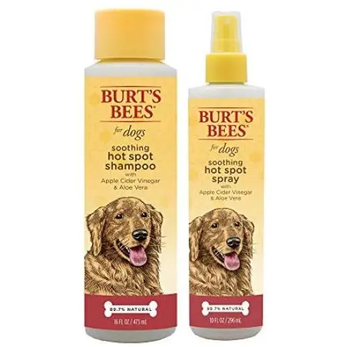 Combo Pack: Burts Bees for Dogs Soothing Hot Spot Shampoo and Spray with Apple Cider Vinegar | Cruelty Free, Sulfate & Paraben Free, pH Balanced for Dogs - Made in The USA Combo Pack: Burts Bees for Dogs Soothing Hot Spot Shampoo and Spray with Apple Cider Vinegar | Cruelty Free, Sulfate & Paraben Free, pH Balanced for Dogs - Made in The USA