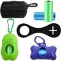 Weewooday 6 Pieces Dog Waste Bag Holders Leash Poop Waste Bag Holder Dispenser Waste Bag with Plastic Bags for Walking Running with Dog, 4 Kinds