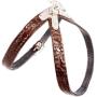 Luxury Brown Real Leather Dog Harness for Toy Breeds with Stud X-Small. Fits for 10''-14'' Chest.