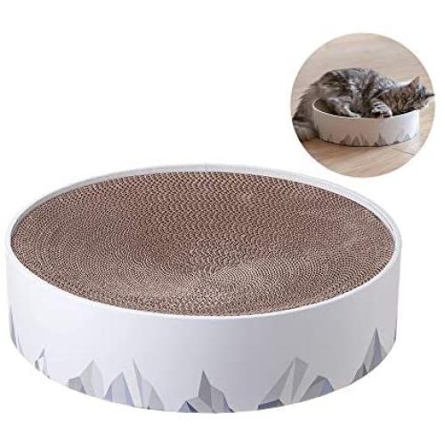 pidan Durable Cat Scratcher for Indoor Cats Cardboard 2in1 Cat Scratching Pad & Lounge - Cat Scratch Couch Bed with Geometric Pattern Modern Design