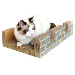 Petpopo Cardboard Cat Scratcher, Scatching Pad,High Density Corrugated Paper, Honeycomb Structure, Durable,Degradable and Recyclable,Double-Sided use, Comfortable Cat Scratcher Toys,with Catnip