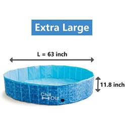 All for Paws Extra Large Dog Swimming Pool, Collapsible Pet Bathing Tub, Anti-Slip, UV Test Approved, Great for Dogs and Kids