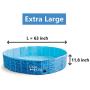 All for Paws Extra Large Dog Swimming Pool, Collapsible Pet Bathing Tub, Anti-Slip, UV Test Approved, Great for Dogs and Kids