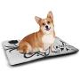 DayDayFun Marble Cat Mat Unique Earthen Toned Mother Earth Natural Travertine Structures Display Easy-to-Clean Pet Mat Cinnamon Earth Yellow