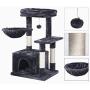 BEWISHOME Large Cat Tree Condo Bundle with Small Cat Tower with Sisal Scratching Posts Perches Houses Cat Furniture Kitty Activity Center Kitten Play House MMJ0311