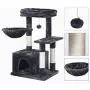 BEWISHOME Large Cat Tree Condo Bundle with Small Cat Tower with Sisal Scratching Posts Perches Houses Cat Furniture Kitty Activity Center Kitten Play House MMJ0311