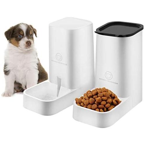 Nuluphu Dog or Cat Automatic Feeder Water Dispenser Set, Food Bowl Cat Food Container for Small, Medium and Large Cats and Dogs Food and Water Distribution(2 PCS)