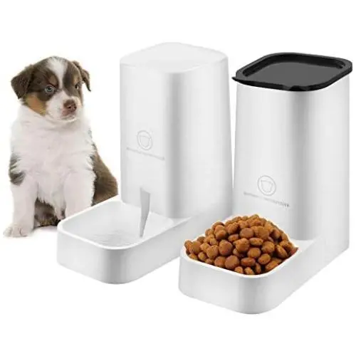Nuluphu Dog or Cat Automatic Feeder Water Dispenser Set, Food Bowl Cat Food Container for Small, Medium and Large Cats and Dogs Food and Water Distribution(2 PCS) Nuluphu Dog or Cat Automatic Feeder Water Dispenser Set, Food Bowl Cat Food Container for Small, Medium and Large Cats and Dogs Food and Water Distribution(2 PCS)