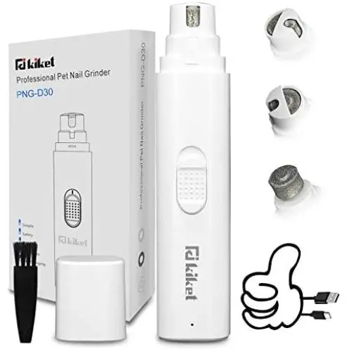 Kiket Dog Nail Grinder, Electric Pet Paw Trimmer Ultra-Quiet Cat Nail Grinder Painless Claw Grooming for Small Large Medium Dogs & Cats, 10 Hours Working Time, Rechargeable, White Kiket Dog Nail Grinder, Electric Pet Paw Trimmer Ultra-Quiet Cat Nail Grinder Painless Claw Grooming for Small Large Medium Dogs & Cats, 10 Hours Working Time, Rechargeable, White