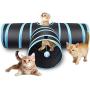 Jgfrscp Cat Toy cat Toy cat Tunnel pet Toy cat Toy Foldable Water Washable S-Type 2 Hole Cut Tunnel Long Tunnel cat Play pet Toy pet Supplies Blue