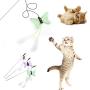 ocijf179 Cat Teaser Pet Cat Kitten Teaser Butterfly Play Stick Rod Wand Scratch Interactive Toy - Green