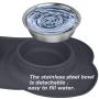 Double Dog Bowls, Pet Stainless Steel Water Bowl,3 in 1 Dog Slow Feeder with Non-Spill Silicone Tray Bone Shape Non-Slip Mat, Collapsible Removable Dog Cat Food Water Bowl