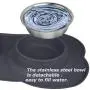 Double Dog Bowls, Pet Stainless Steel Water Bowl,3 in 1 Dog Slow Feeder with Non-Spill Silicone Tray Bone Shape Non-Slip Mat, Collapsible Removable Dog Cat Food Water Bowl