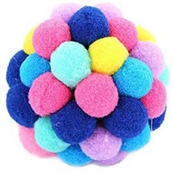 LUNM 5/6/7cm Pet Cat Plush Ball Toy Kitten Colorful Funny Interactive Chewing Toy for Pet Supplies Bouncy Balls(6cm)