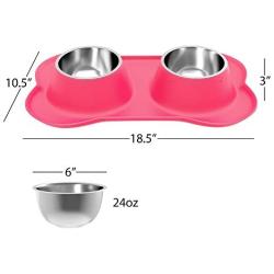 PETMAKER Stainless Steel Pet Bowls Set for Dogs and Cats