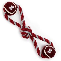 Pet Goods Manufacturing Mississippi State Bulldogs Double Ball with Dog Toy Rope