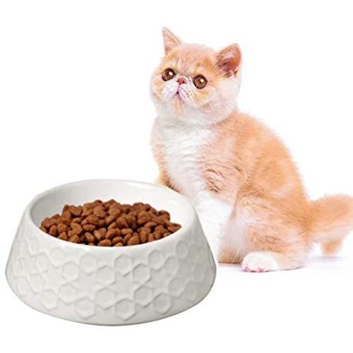 None branded Ceramic Cat Bowls Dog Bowl Cat Food Water Bowls with Retro Emboss Pattern, Heavyweight Cat Dish Dog Feeding Bowls