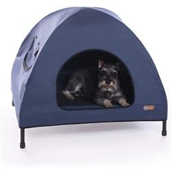 K&H Pet Products Original Pet Cot House Medium Navy Blue - Indoor & Outdoor Elevated Pet Bed & Shelter (25'' x 32'' x 28'')