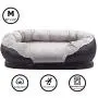 Pet Deluxe Dog and Puppy Bed, Grooved Orthopedic Foam Beds with Removable Washable Cover, Ultra Comfort, Padded Rim Cushion, Nonslip Bottom, for Dogs/Puppies Pet Deluxe Dog and Puppy Bed, Grooved Orthopedic Foam Beds with Removable Washable Cover, Ultra Comfort, Padded Rim Cushion, Nonslip Bottom, for Dogs/Puppies
