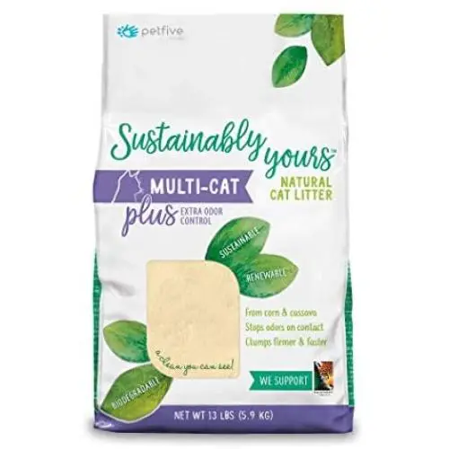 Petfive Sustainably Yours Natural Sustainable Multi-Cat Litter (plus), 13 lbs Petfive Sustainably Yours Natural Sustainable Multi-Cat Litter (plus), 13 lbs
