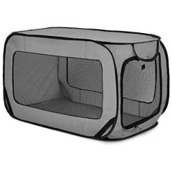Loves cabin 36in Portable Large Dog Bed - Pop Up Dog Kennel, Indoor Outdoor Crate for Pets, Portable Car Seat Kennel, Cat Bed Collection, Grey/Green/Red