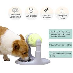 Tylu Spin Ball Slow Feeder Dog Puzzle Toy Pet Slow Feeder Treat Ball Dog Toy for Pet Increases IQ Interactive Food Dispensing Ball Dog & Cat Slow Feed Bowl