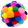 JpGdn 3Pcs Cat Toy Balls Kitten Pompon Ball with Bells Soft Wool Felt Ball Colorful Interactive Playing Chewing Training Teaser Toy