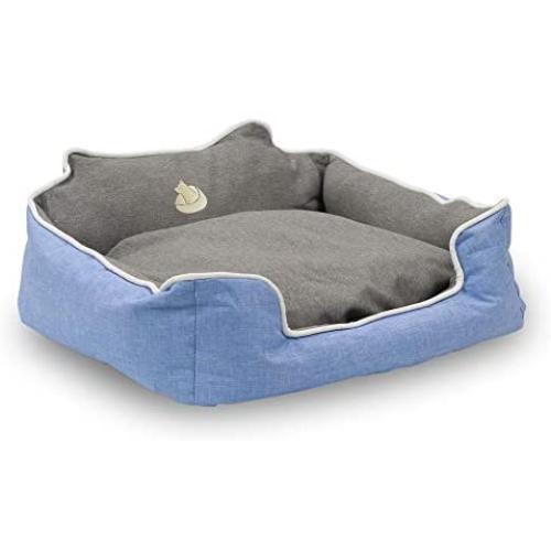 Long Rich waterproof rectangle High back bolster comfort Pet bed ,Dog Bed with removable and reversible insert cushion, by Happycare Textiles