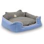 Long Rich waterproof rectangle High back bolster comfort Pet bed ,Dog Bed with removable and reversible insert cushion, by Happycare Textiles