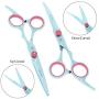 LFOZ Meisha 6.0'' Dog Grooming Scissors Set Stainless Steel Puppy Straight Curved Hair Scissors Thinning Clipper Animal Shears B0001A