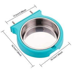 DeaLott Crate Dog Bowl,Removable Stainless Steel Dog Bowl Hanging Pet Cage Bowl Coop Cup Large Water Food Bowl for Dogs Cats Rabbits