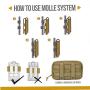 OneTigris Large Tactical Dog Harness, No Pull Adjustable Dog Harness with 3 Handles/Backpack Pouch,Service Dog Vest for Training Walking Hiking(Coyote Brown,L)