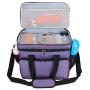 Teamoy Double Layer Dog Travel Bag with 2 Silicone Collapsible Bowls, 2 Food Carriers, 1 Water-Resistant Placemat, Pet Supplies Weekend Tote Organizer