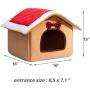 Hollypet Cozy Pet Bed Warm Cave Nest Sleeping Bed Puppy Christmas House for Cats and Small Dogs, Red