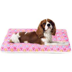 Sunton Ultra Soft Pet-Dog Cat Bed with Cute Prints | Reversible Fleece Crate Bed Mat | Machine Washable Pet Bed Liner