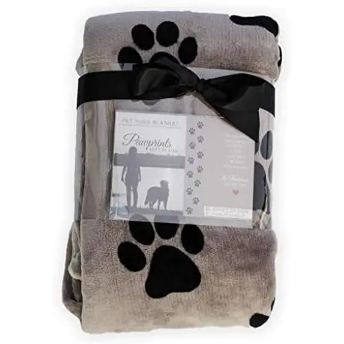 Pawprints Left by You Pet Memorial Blanket with Heartfelt Sentiment - Comforting Pet Loss/Pet Bereavement Gift (Non Personalized)