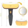 Canple Deshedding Brush Groom Comb 4 inches Curved Edge Long & Short Teeth Undercoat Grooming & Shedding Tool for Short, Medium and Long Hair Dogs and Cats (4 inches)