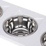 PAWLAND Raised Cat Bowls Elevated Stainless Steel Dog Cat Bowls with Stand Pet Feeder Food Water Bowls for Cats and Small Dogs