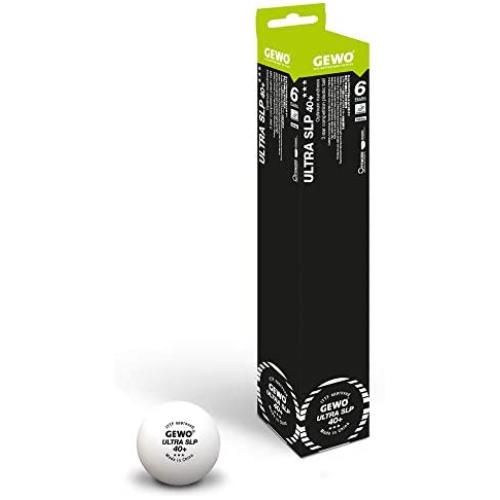 Gewo Ball Ultra SLP 6 Without Seam/Maximum Roundness Table Tennis Ball, White, 40