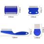 BEATURE 4 Pieces Pet Supplies Combs, Dog Accessories, Grooming Combs for Cats Dogs, Tear Stain Remover Comb Set, Fine Tooth Stainless Steel Hair Combs Remove Float Hair and Dandruff (Blue)